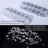 ANGNYA 4000 Stück Strasssteine Nägel Nail Art Strasssteine Dekorationen Nagelsteine Für Nail Art Zubehör Und Klare Kristall Strasssteine Handwork Mit Pick up Pinzette Und Strass Picker Dotting Pen…