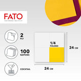 , Engangspapirservietter, ideelle til forretter og cocktails, pakke med 100 servietter, størrelse 24X24, 4-lags, 2-lags, gult, 100 % rent cellulosepapir, Fsc-certificeret (pakke med 3)
