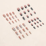 Kunstige negle Naturlig Glitter Kort Tryk På Akryl Selvklæbende Glitter Negle Til Kvinder Piger Nail Art Tilbehør 48 stk.