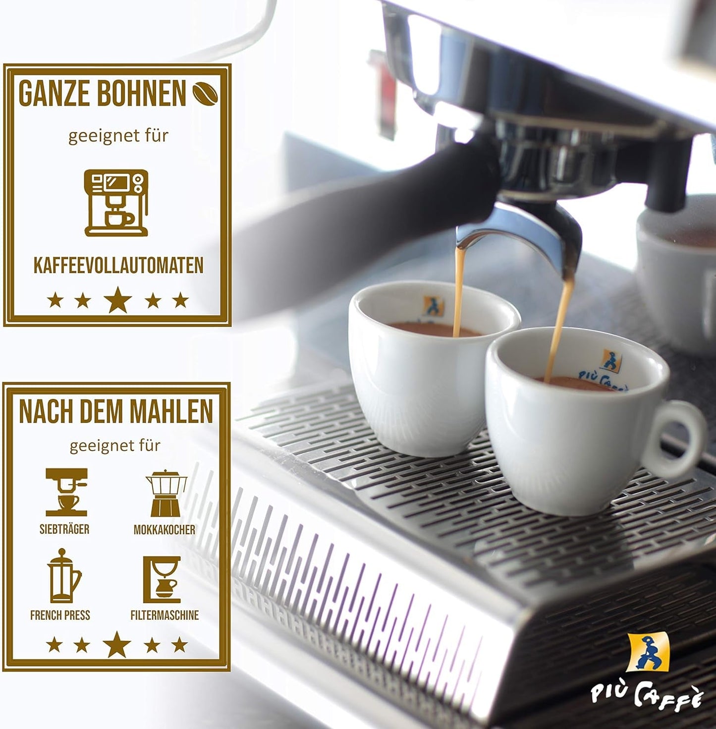 Café Crème Kaffeebohnen, würzig, kräftig, intensiv og gehaltvoll, Arabica og Robusta, Schweizer Trommelröstung, ganze Bohnen für Volllautomaten Schümli Royal 1 kg