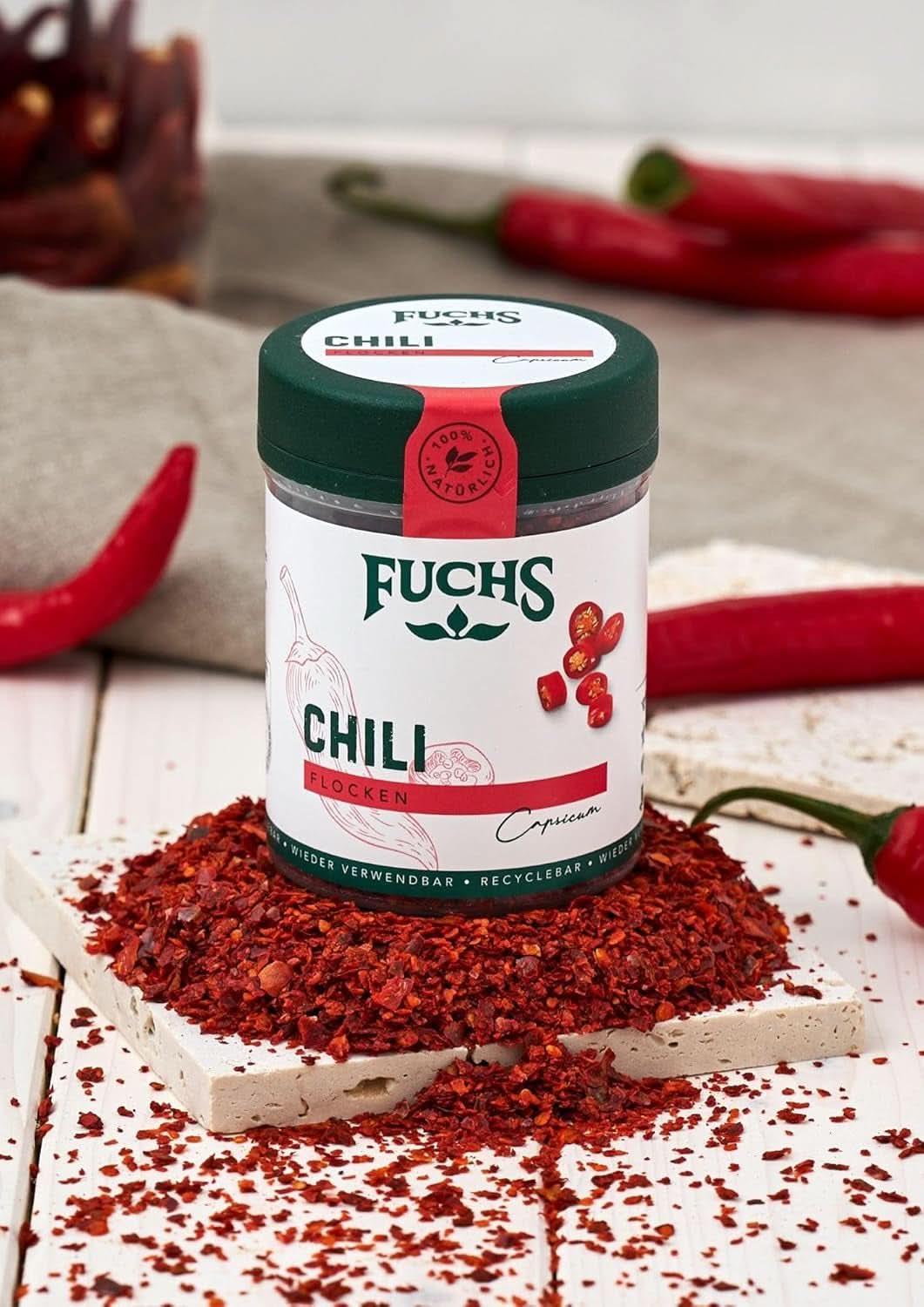 Fuchs chiliflager, 50 gram krydderier Naty Shop