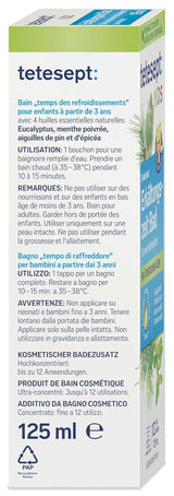 Tetesept Kids Cold Time Bath - børnebadetilsætning til den kolde årstid med 4 æteriske olier, afslapning og opvarmning, 125 ml Naty Shop
