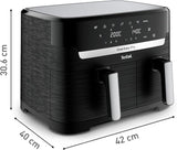 Tefal Dual Easy Fry Hot Air Fryer med to kamre, 5,2/3,1 liters kapacitet, to uafhængige skuffer, 7 programmer Hvidevarer Naty Shop