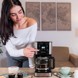 Espresso med filter Cecotec Coffee 66 Drop and Touch, effekt 950 W, 1,5 L, 12 kopper, touchskærm, glaskaraffel, 24-timers timer, 6 kontakter, genanvendeligt mesh-filter