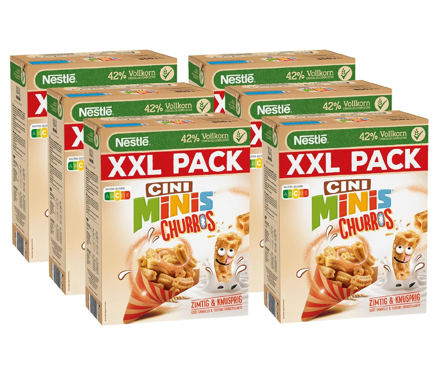 Morgenmadsprodukter Nestlé CINI MINIS Churros med 42 % fuldkornsindhold, 6 stk. (6 x 900 g)