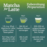 Matcha til latte Grøn teblanding med rørsukker, 400 g, vegansk, til 20 portioner