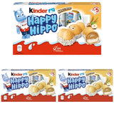Kinder Happy Hippo Hasselnut - Specialitetssprøde vafler med mælk og hasselnøddecreme - Karneval og fastelavnsslik - 1 pakke indeholdende 5 individuelle stænger á 20,7 g hver