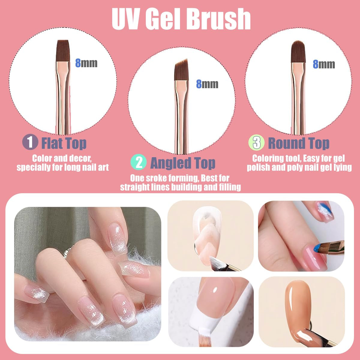 10 Stück Nail-Art-Pinsel, Nagel-Gel-Nagellack-Malpinsel, Zeichenstift, Nagel-Liner-Pinsel og Nagel-Dotting-Stift Für Gel-Nagellack, DIY, Maniküre, Salon Zu Hause