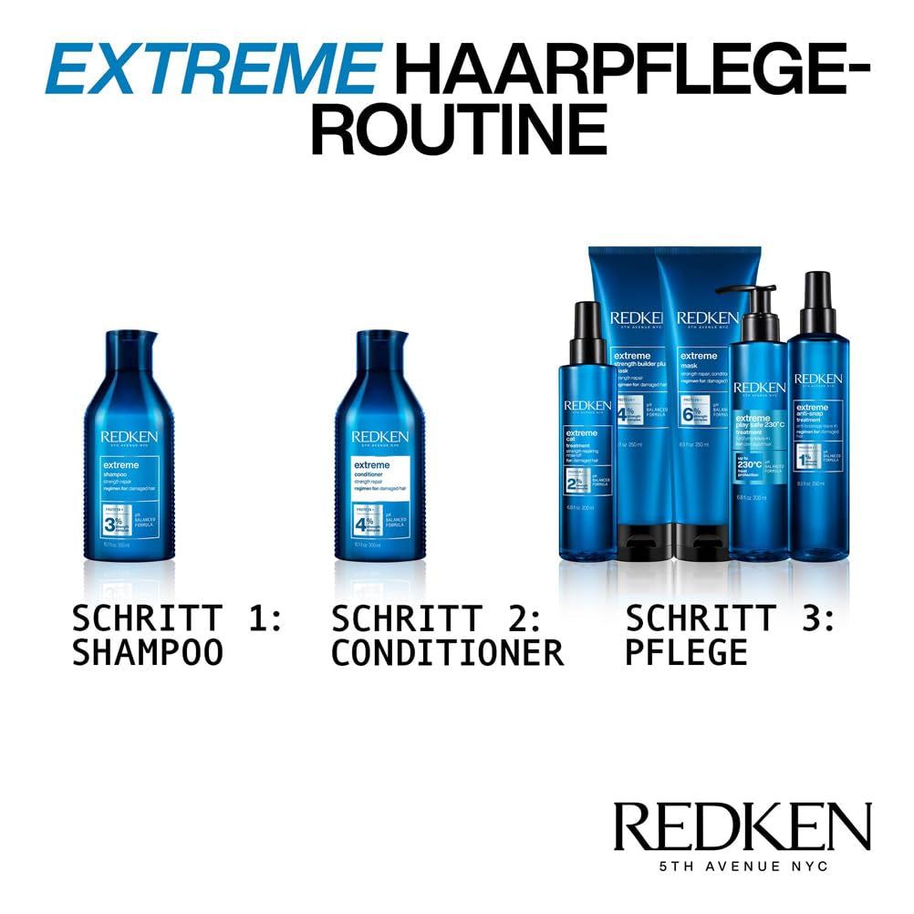 Redken Intensive Hair Mask til alt beskadiget hår Reparerer og regenererer Anti-Breakage Extreme Strength Builder Plus Mask 1 x 250ml Naty Shop Hair Mask