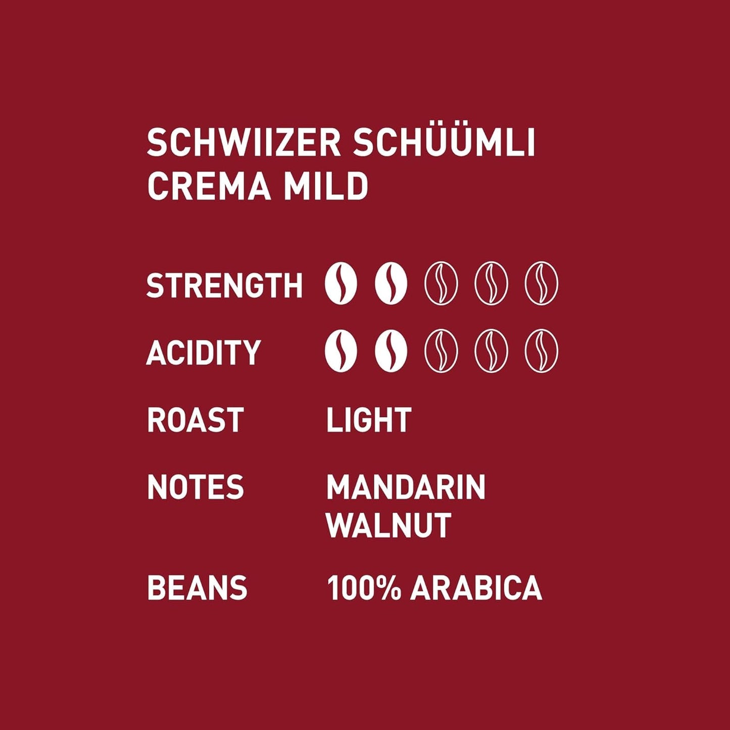 Schwiizer Schüümli Crema Mild, 100% Arabica kaffebønner fine, harmoniske og milde, ideel til automatiske espressomaskiner, styrke 2/5, let ristning, Rainforest Alliance, 1 kg
