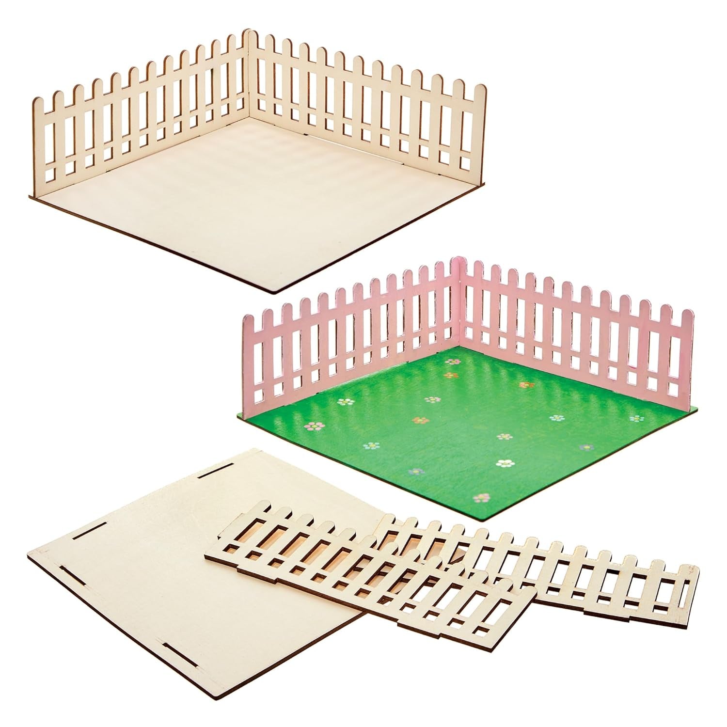 Baker Ross FN256 Mini træhave dukkehus - 1 pakke Kids Dollhouse Kit Craft Kit