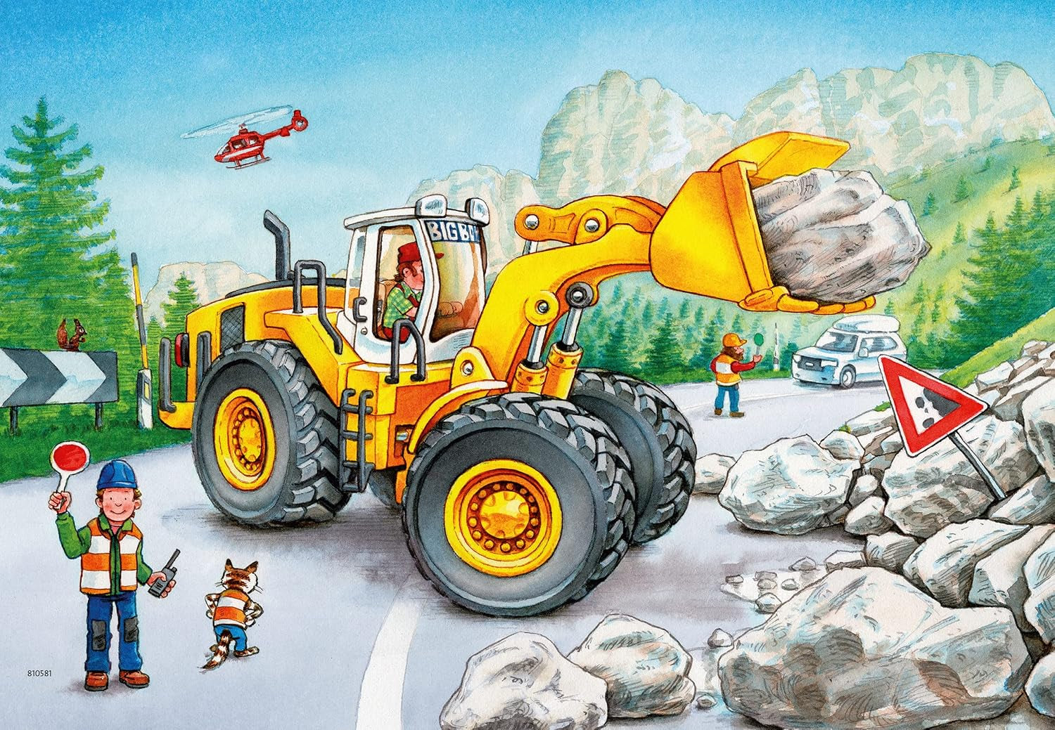 Ravensburger Puslespil til børn - 07802 Gravemaskine og skovtraktor - Puslespil til børn fra 4 år, med 2X24 brikker Puslespil Naty Shop