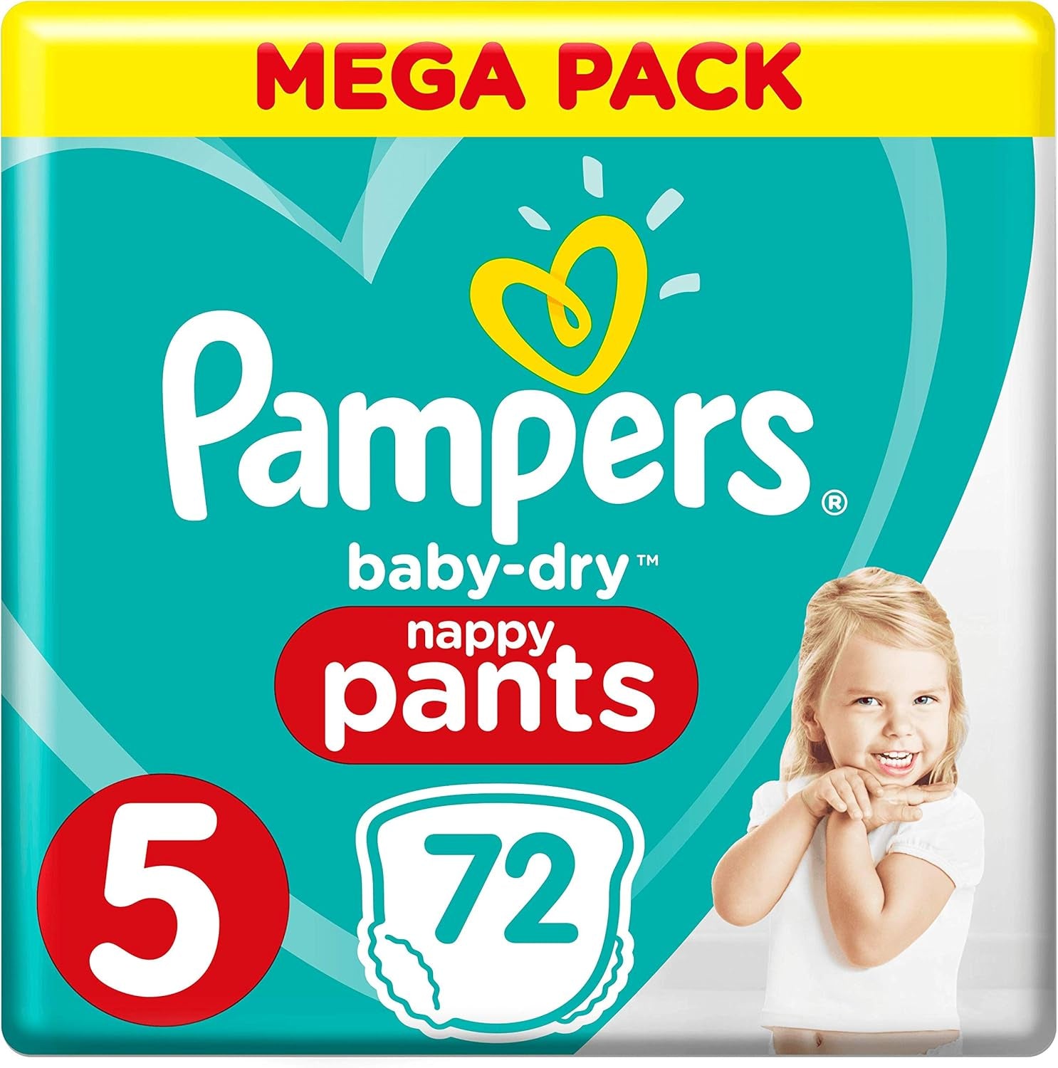 Pampers Baby-Dry bleer, str. 8, 43 bleer, fra 19 kg, Jumbo+ pakke