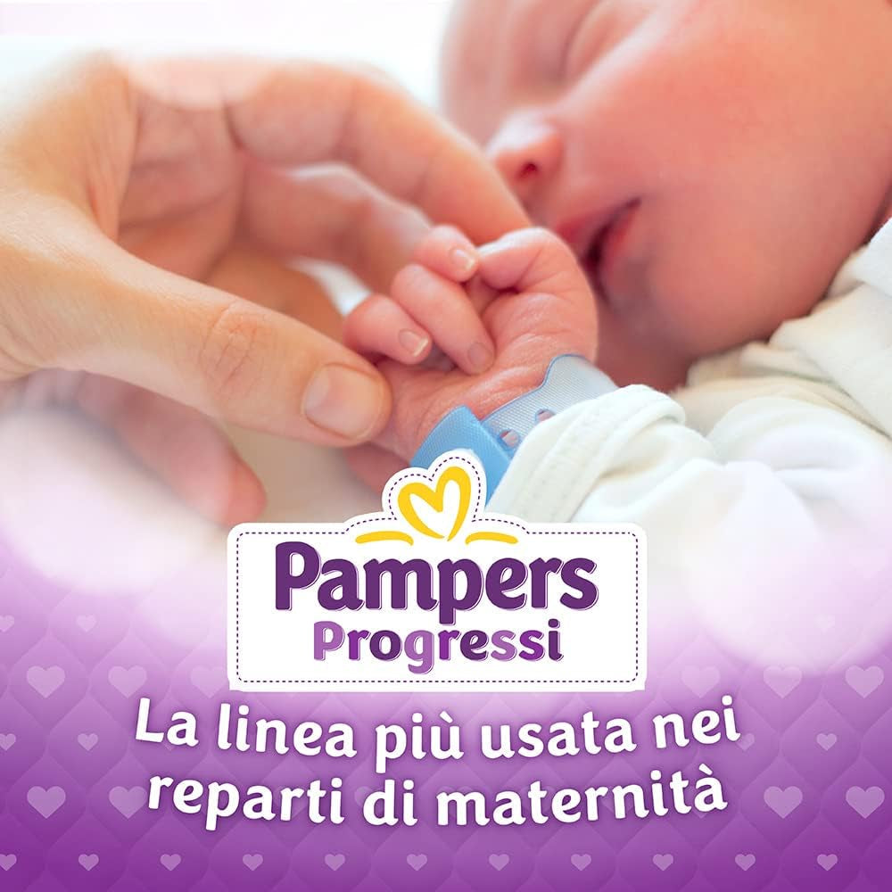 Pampers Progressi & Fit Prime Midi bleer, kort format, 162 bleer, str. 3 (4-9 kg), online medlemskab af fitnesscenter i 1 måned som gave