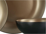 CreaTable, 23598, GLAMOR Series - Guld, 16-delt porcelænssæt, Porcelænskombinationsservice, Tåler opvaskemaskine og mikroovn, Kvalitetsfremstilling