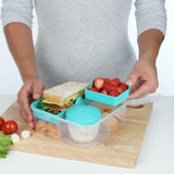 Bento Box TO GO madkassesystem med rum | 1,25 L madpakke med yoghurt/frugtbeholder | for børn og voksne l | BPA-fri Minty Teal [21685-8T], mintgrøn Naty Shop madopbevaringsbokse