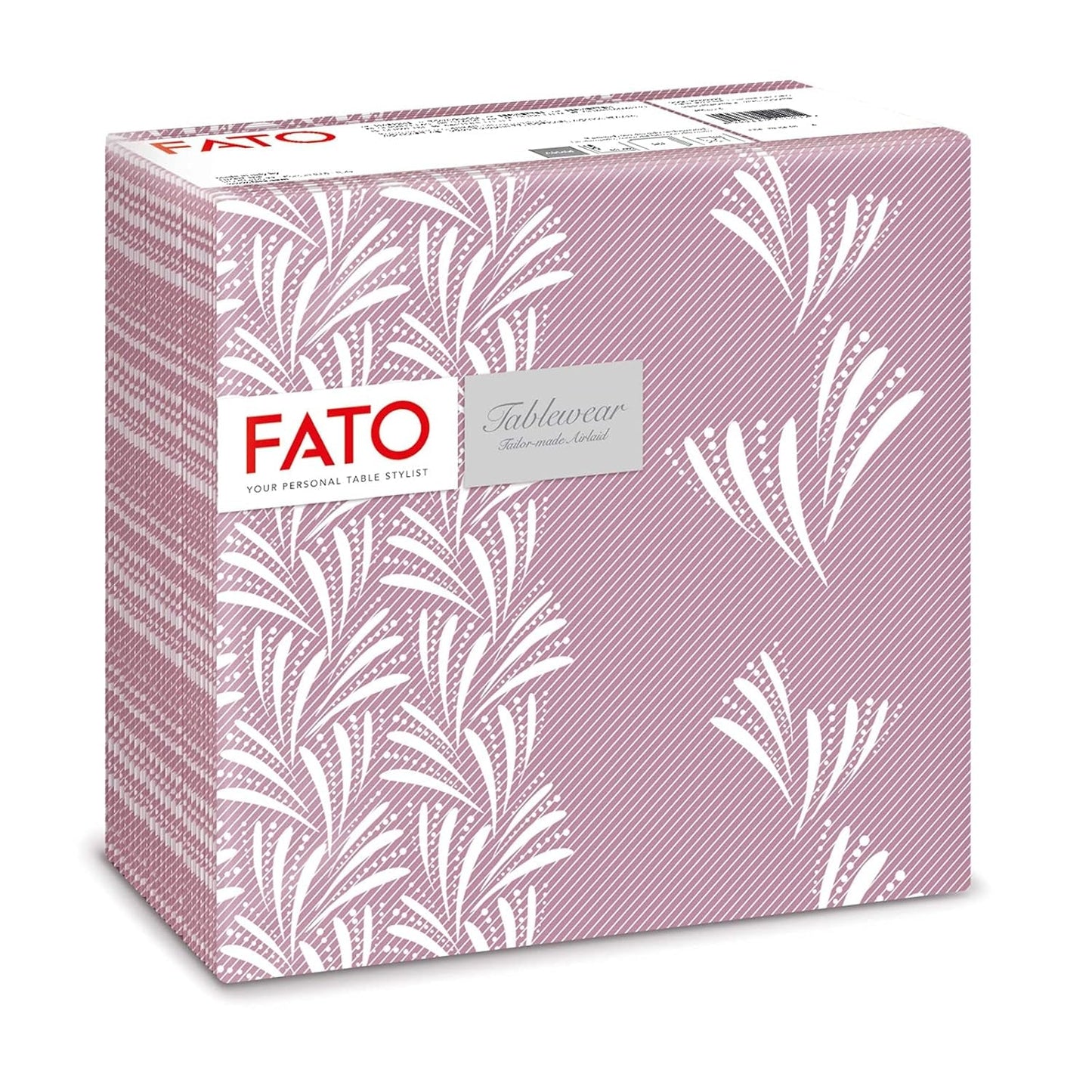 Fato - Tørre papirservietter, airlaid, tekstileffekt, pakke med 50 servietter, 40X40 foldet i 4 format, Tropicana Decor