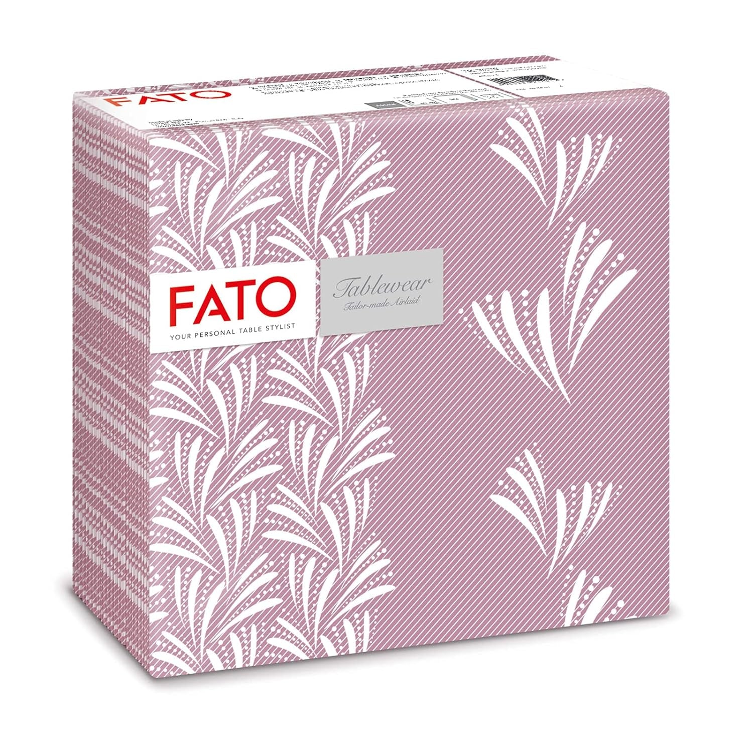Fato - Tørre papirservietter, airlaid, tekstileffekt, pakke med 50 servietter, 40X40 foldet i 4 format, Tropicana Decor