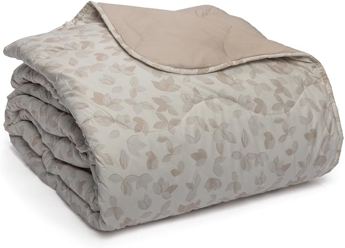 Foppapedretti Notte & Natura Pearl Wave dobbeltseng betræk, 100% bomuldsbetræk, lavet i Italien Dyner og dyner Naty Shop Sand med blade Una Piazza E Mezza