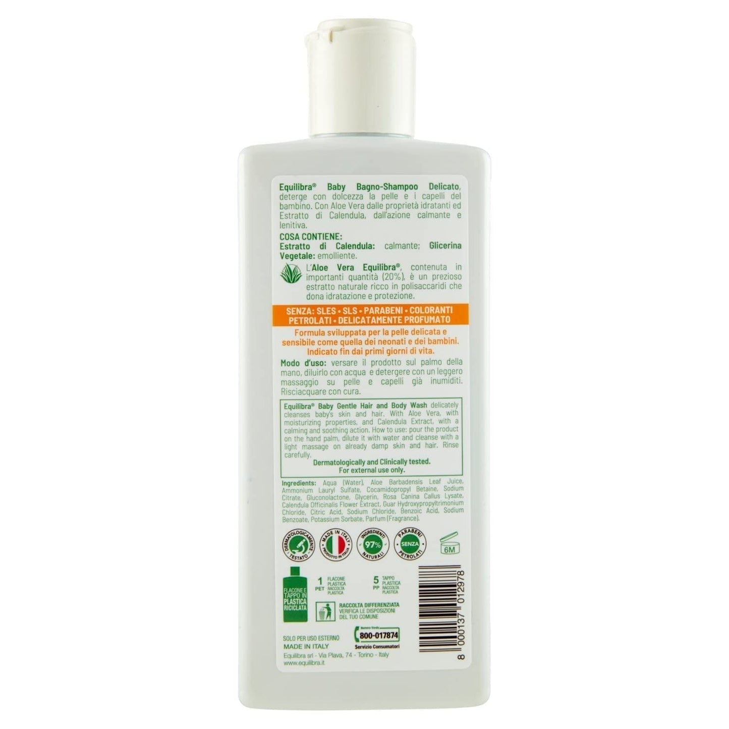 Equilibra Baby Bagno Shampoo 250 M Børn - Bad og Hudpleje Naty Shop