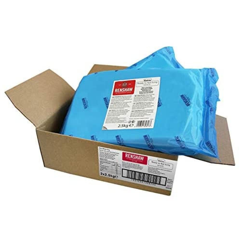 Ekstra Fondant Hvid 5 kg - Ekstra elastisk fondant med vaniljesmag, perfekt til at dække kager - Hvid - 5 kg Sukkerpasta Naty Shop Standardtitel
