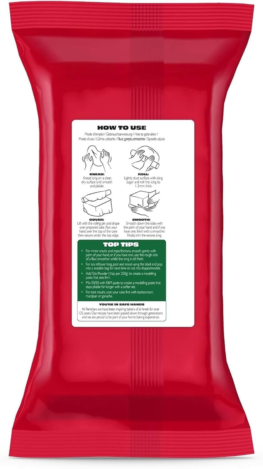 Ekstra Fondant Grøn 1 kg - Ekstra elastisk fondant med vaniljesmag, perfekt til dækning af kager - Grøn - 1 kg Sugar Paste Naty Shop
