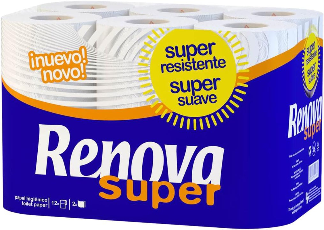 Renova Super White toiletpapir - 12 ruller
