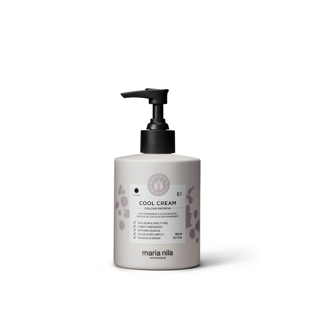 Maria Nila Colour Refresh 300 ml - En nærende farvebombe indeholdende midlertidige farvepigmenter, der hurtigt genopfrisker hårfarven. 100% vegansk. Ingen sulfater og ingen parabener. Hårfarve Naty Shop Cold cream