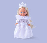 Simba Evi Princess of Love's Dreams, Legedukke i en drømmende vinterkjole med pelsstrimler og glitterelementer, 12 cm, 3 år og opefter