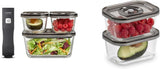 Caso Vacu OneTouch Eco sæt, manuel vakuumforsegler, inklusiv 3 glasvakuumbeholdere og VacuBoxx Eco-Duo S - vakuumfriskhedsbeholder / 2 beholdere med hver 500 ml Madopbevaringsbokse Naty Shop Standardtitel