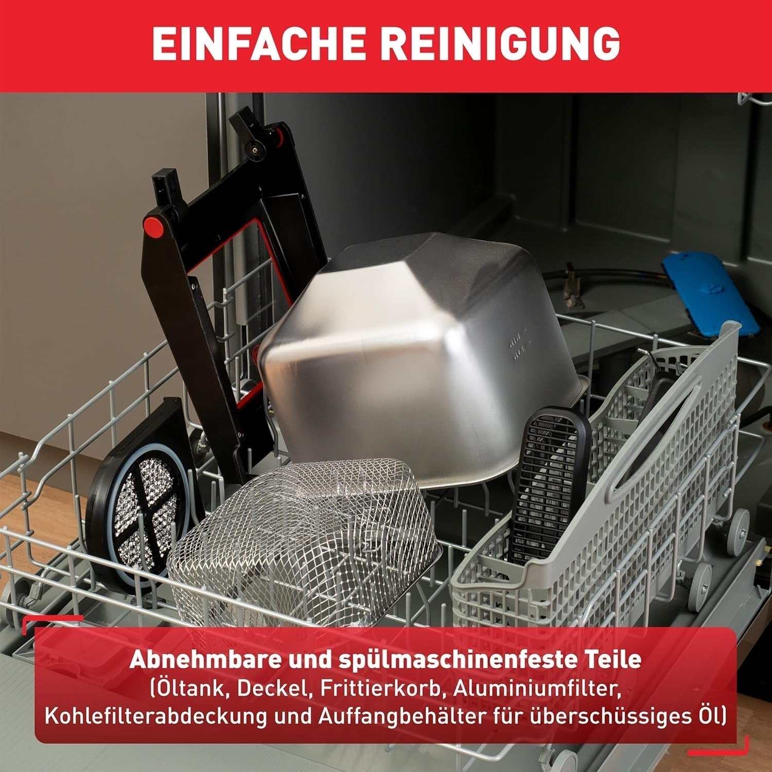 Tefal FR600D Clear Duo frituregryde, stegning med mindre røg og lugt, 1,2 kg kapacitet, termostat, timer, stort udsigtsvindue uden tåge Hvidevarer Naty Shop