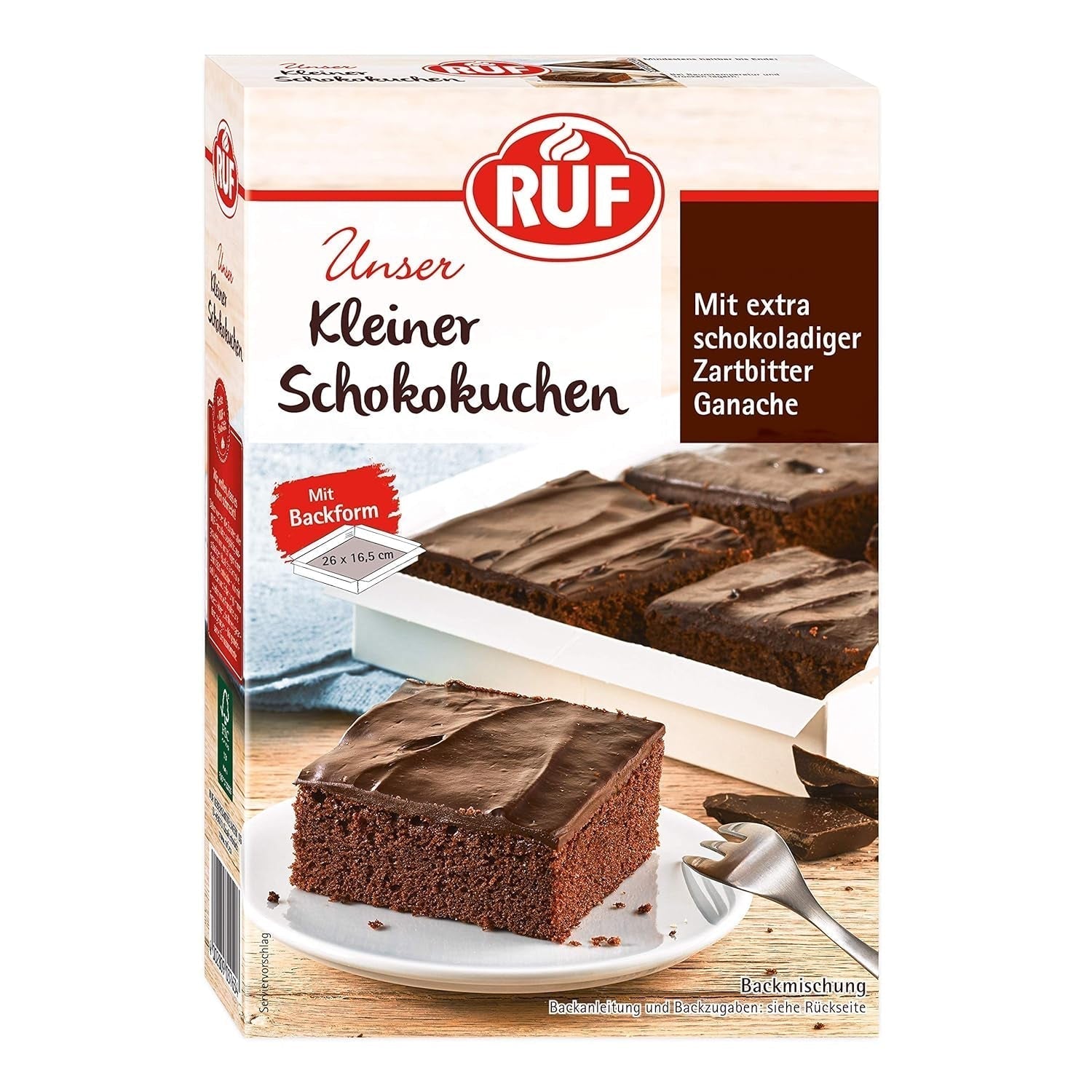 RUF Kleiner Himbeer-Schokokuchen, Mini-Kuchen Mit Feiner Puddingcreme, Himbeeren Und Weißen Schokoraspeln, Inkl. Bagform, 1X252G Blanding til bagning og madlavning Naty Shop 270 G (1Er Pack) Schokokuchen
