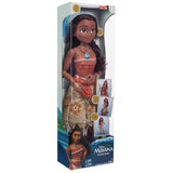 Disney Princess Moana 80 cm Play Doll by Jakks Pacific Movable Doll with Brush to Comb Her Wavy Curls Filminspireret kjole Aftageligt vedhæng Halskæde Dolls Naty Shop