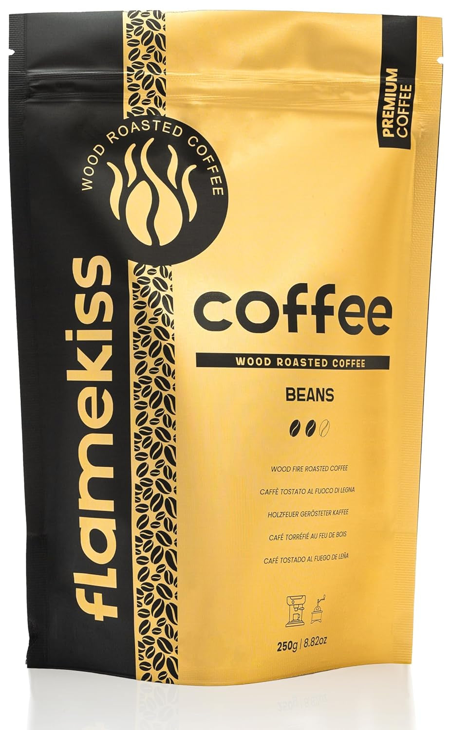 Kaffebønner 250 g – Arabica og Robusta espressobønner af høj kvalitet, håndristede i træ, for den fyldige og aromatiske smag af kaffebønner