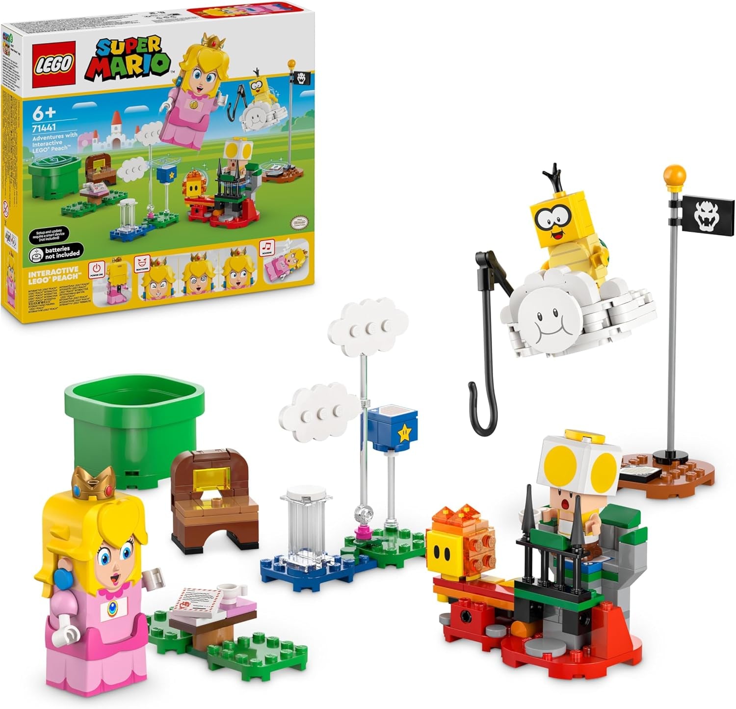 LEGO Super Mario Adventures med interaktiv fersken, legesæt til børn med gul tudse, Nintendo-gave til drenge, piger og alle spillere fra 6 år 71441 Byggesæt Besuche den LEGO-Store Standardtitel