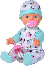 30 cm nyfødt vinylelefant babydukke med drikke- og vandingsfunktion, flaske og sut, 2 år og opefter