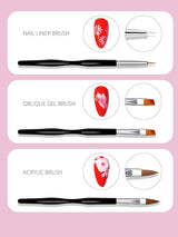 Nail Art Pinsel Sæt, 10 stk Nageldesign Malerei Pinsel, Professionelle Nail Art Design Pinsel, Nail Fine Liner Pinsel, Schwarz
