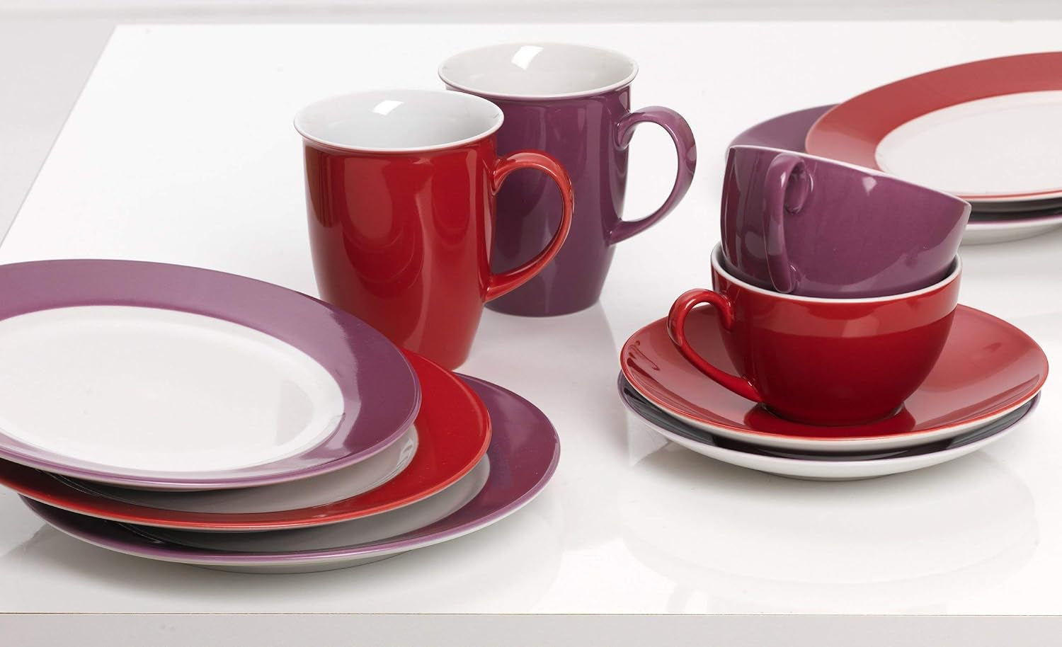 Ritzenhoff & Breker Doppio kaffestel, 12 dele, porcelæn, rød