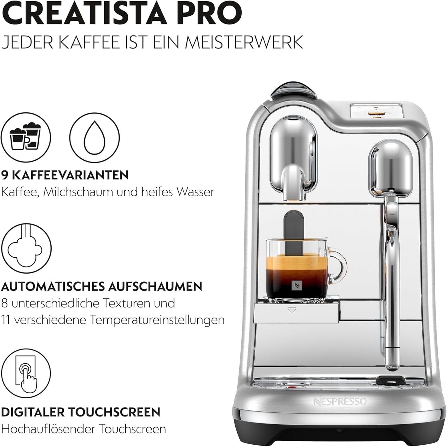 Sage Nespresso Creatista Pro espressomaskine, rustfrit stål, børstet rustfrit stål