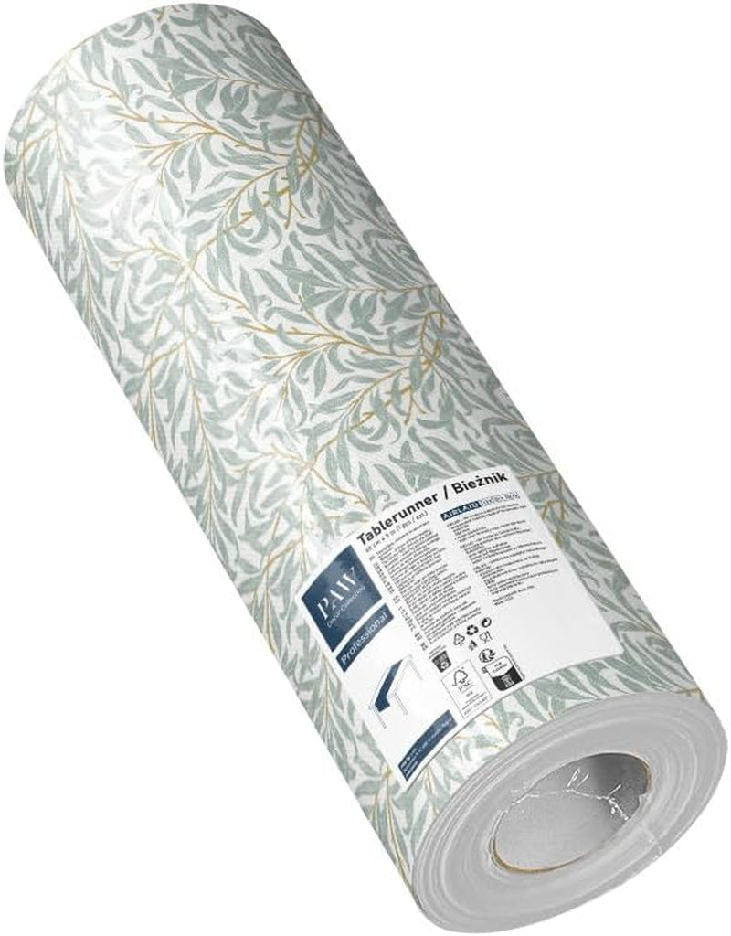 PAW - Airlaid Bordløber (40 Cm X 24 M) I Bordpynt til nadver, konfirmation, bryllup, jubilæum, havefest, barnedåb I Bordpynt Elegant bordbånd - Pilegren I Pilegren