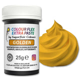 Madfarvepasta Sugarflair Colourflex Extra Paste Golden - Spiselig madfarve til smørcreme, chokolade, sukkerpasta, glasur, fondant, kageblandinger, dej og mere - 25g