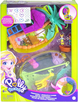 Polly Pocket GKJ64 - Bærbar ananaslomme Kompakt med 8 sjove funktioner, Polly og Lila dukker, 2 tilbehør og klistermærkeark; legetøj til børn fra 4 år og opefter