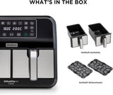 Kenwood Khealthy Twin Airfryer, 8L (2X4L), dobbeltkammer, 8 programmer, Dual Cook & Sync Finish-funktion, touchskærm Hvidevarer Naty Shop