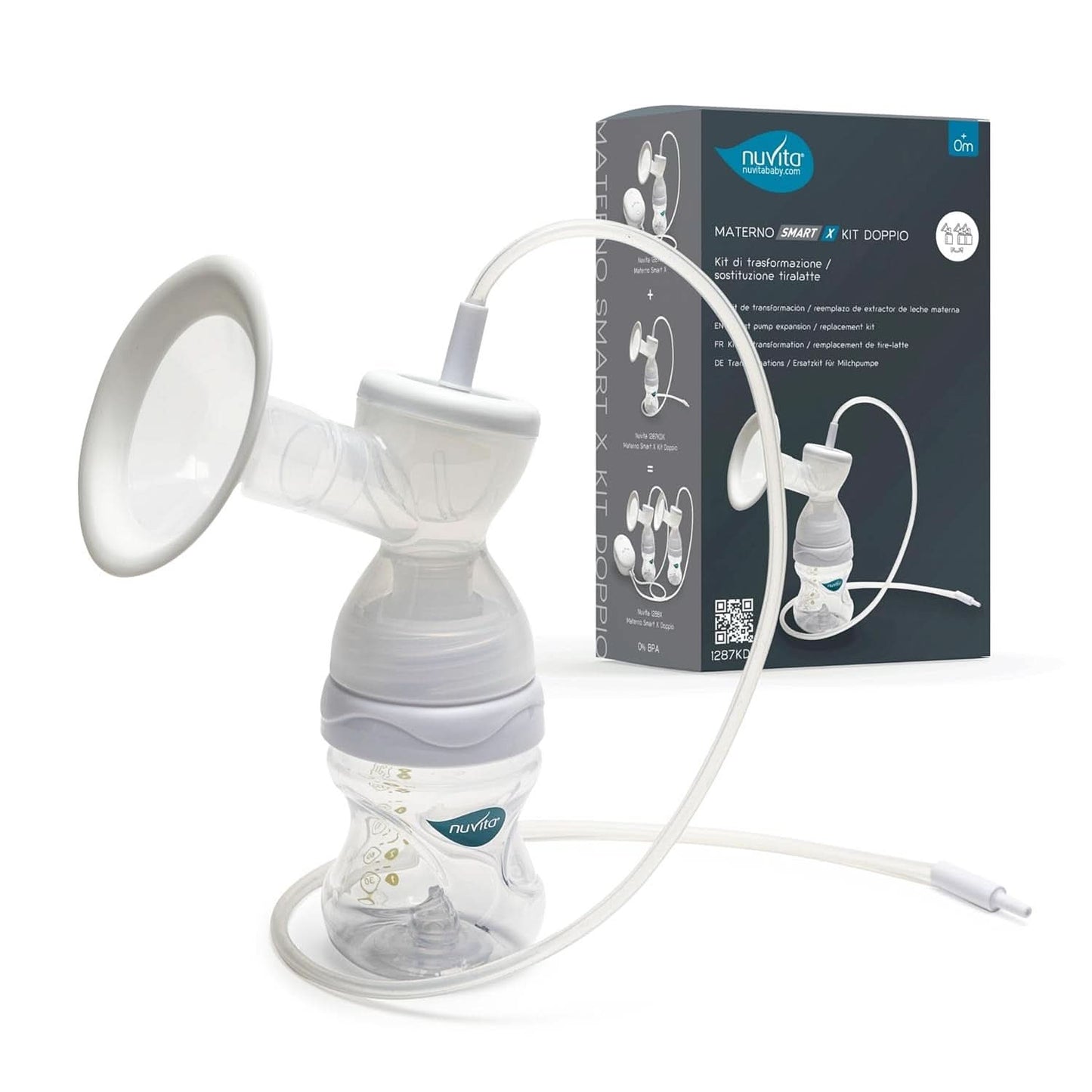 Nuvita Effektivt dobbelt pumpesæt til Materno Smart X - 1287KDX | Komplet sæt tilbehør, anti-kolik flaske godkendt af Aio Accesorii Hrana si Alattare Bebe Naty Shop