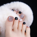 Selvklæbende kunstige neglesæt - franske falske negle - 24 stykker Kort firkantet design Hvid Pink Gradient Kunstige Negle Ballerina Manicure (Kort Pink Gradient)