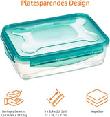 Amazon Basics frysebeholdere i et sæt, med låg, lækagesikre, stabelbare, køle/fryseskab, BPA-fri, plastik, mikrobølgeovn og opvaskemaskine, 3 x 1,2 l, klare madopbevaringsbokse Naty Shop