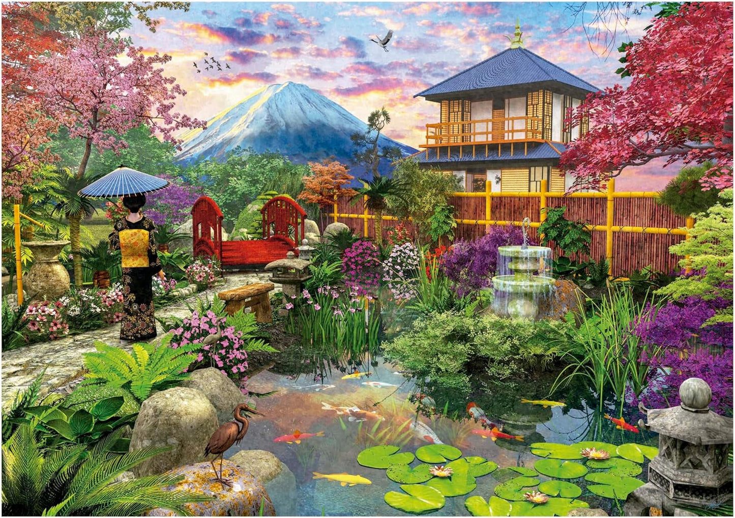 Educa - Puslespil med 1500 brikker for voksne | Den japanske have. Mål: 85 X 60 cm. Inkluderer Fixpuzzle puslespil lim. I 14 år (19937) Puzzle Naty Shop