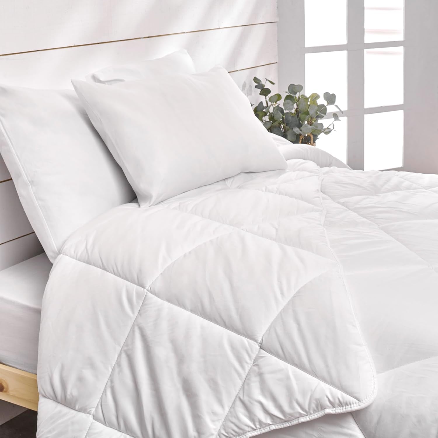 Bleu Calin Pack quilt 1 person 140X200 Cm + 1 pude 60X60 Cm, 95° vaskbare Dyner og dyner Naty Shop