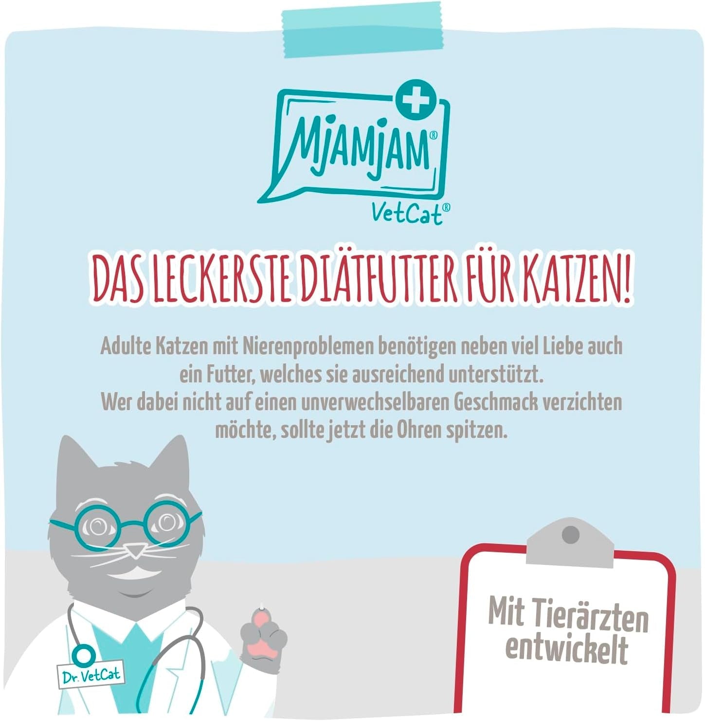 MjAMjAM VetCat - Premium våd kattefoder - Diæt - Nyre - Kylling, 6 stk. (6 x 200 g), kornfri