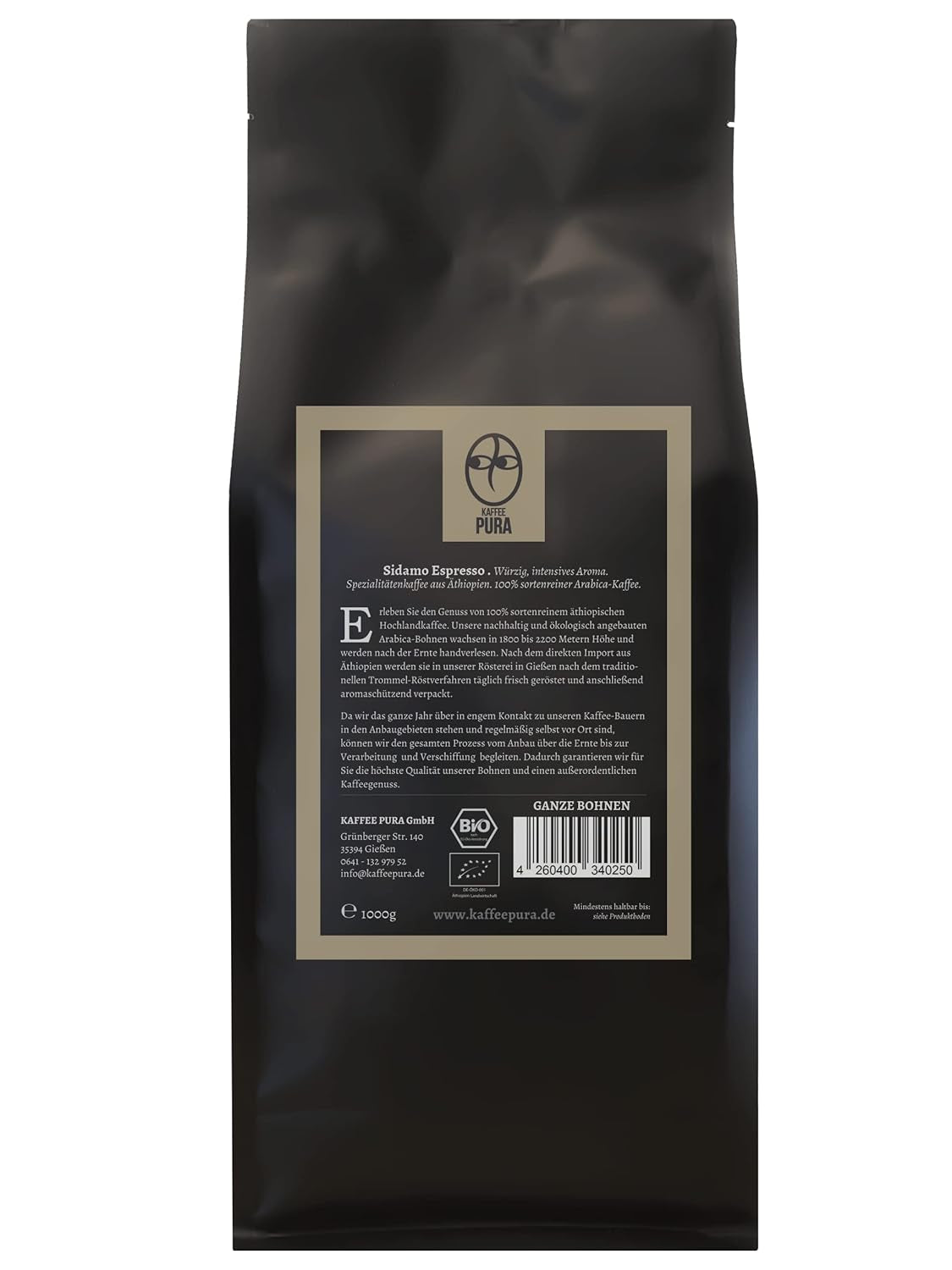 Sidamo-bio Espresso hele bønner 1000g